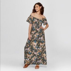 Xhilaration Off-the-Shoulder Floral Maxi Dress Size S